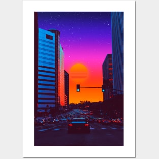 Neon highway Posters and Art